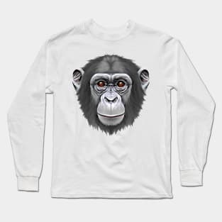 Realistic image with a chimpanzee theme Long Sleeve T-Shirt